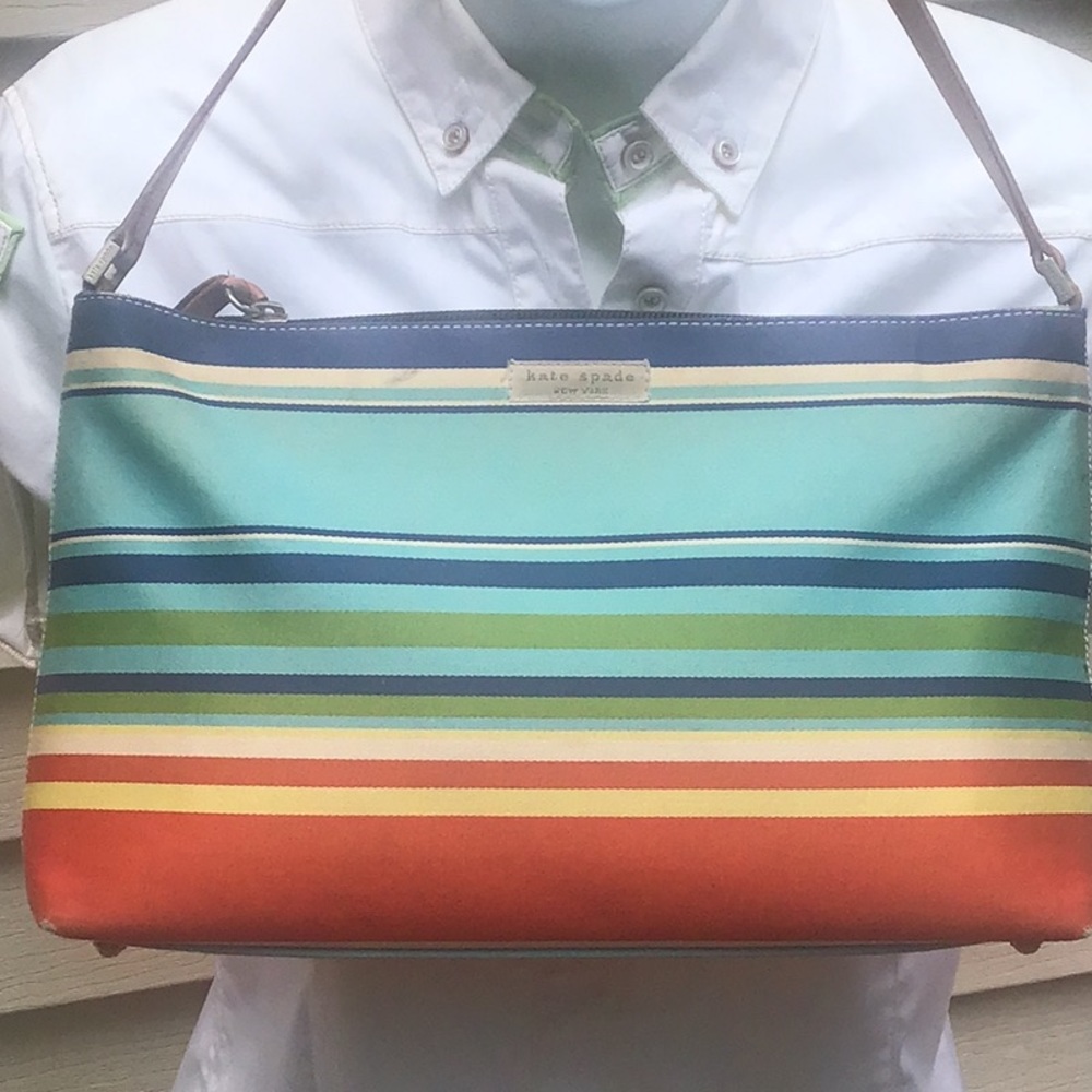 Kate Spade Striped Canvas Shoulder Bag